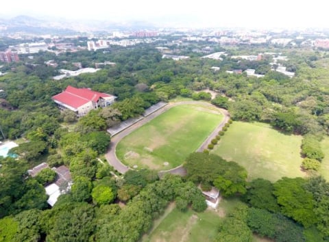 View of the sports field and the Coliseum